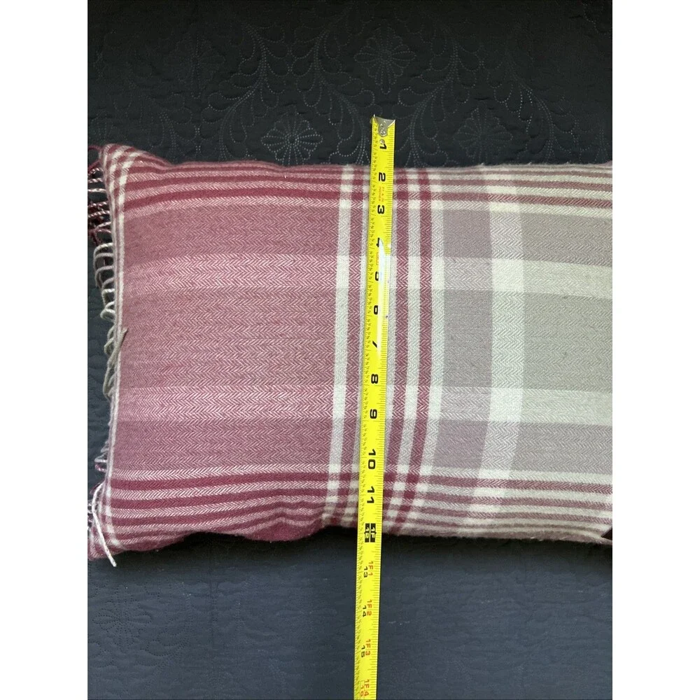 Ugg Charger Plaid Pillow 100% Wool 22”x 15” Home Accent Decor Comfort Farmhouse